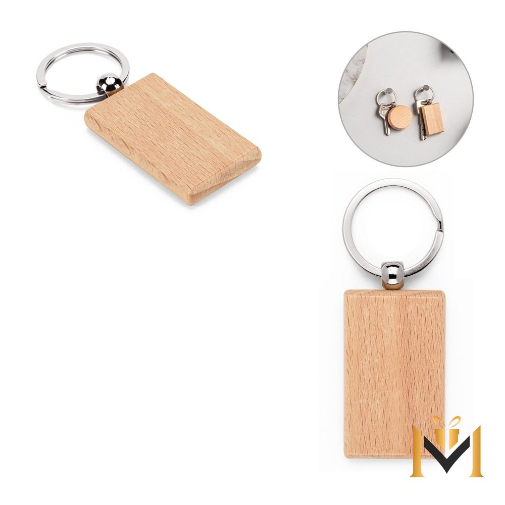 Llavero Rectangular de Madera de Haya